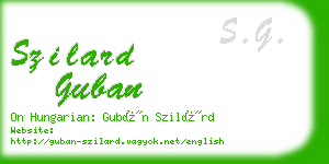 szilard guban business card